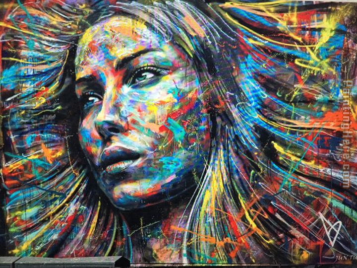 2014 Portrait colorful lady painting anysize 50 off